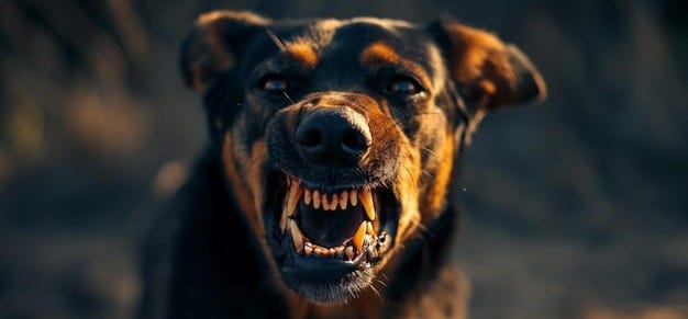 Premium Photo | Very aggressive rabid dog with big teeth and dangerous ...
