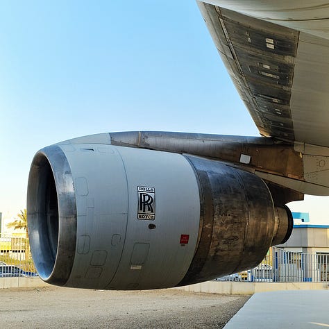 The Lockheed L-1011 Tristar registered HZ-AHP on static exhibition at the Royal Air Force Museum. HZ-AHP flew for Saudia from 1980 to 1998.  The airplane currently has a special livery celebrating Vision 2030.