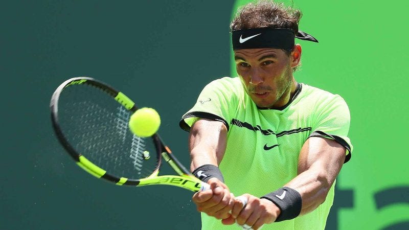 rafael nadal returning roger federers balls 2017