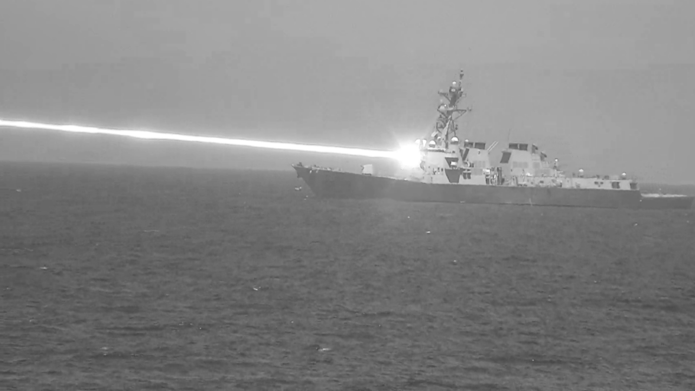 High Energy Laser with Integrated Optical Dazzler and Surveillance (HELIOS) laser weapon system
