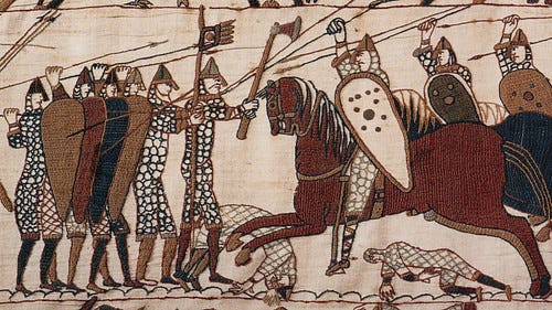 Battle of Hastings, Bayeux Tapestry (by Unknown Artist, Public Domain) Battle of Hastings, Bayeux Tapestry (by Unknown Artist, Public Domain)