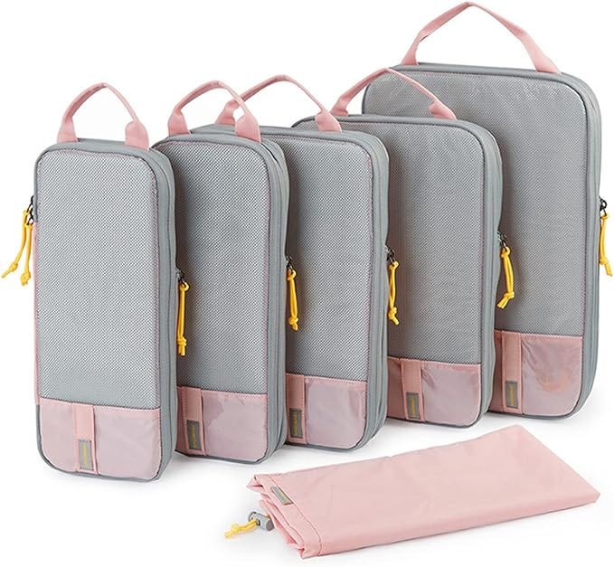 BAGSMART 6 Set /4 Set/2 Set Compression Packing Cubes for Travel, Lightweight Luggage Organizer Bags, Durable Space Saver Bags Travel Essentials