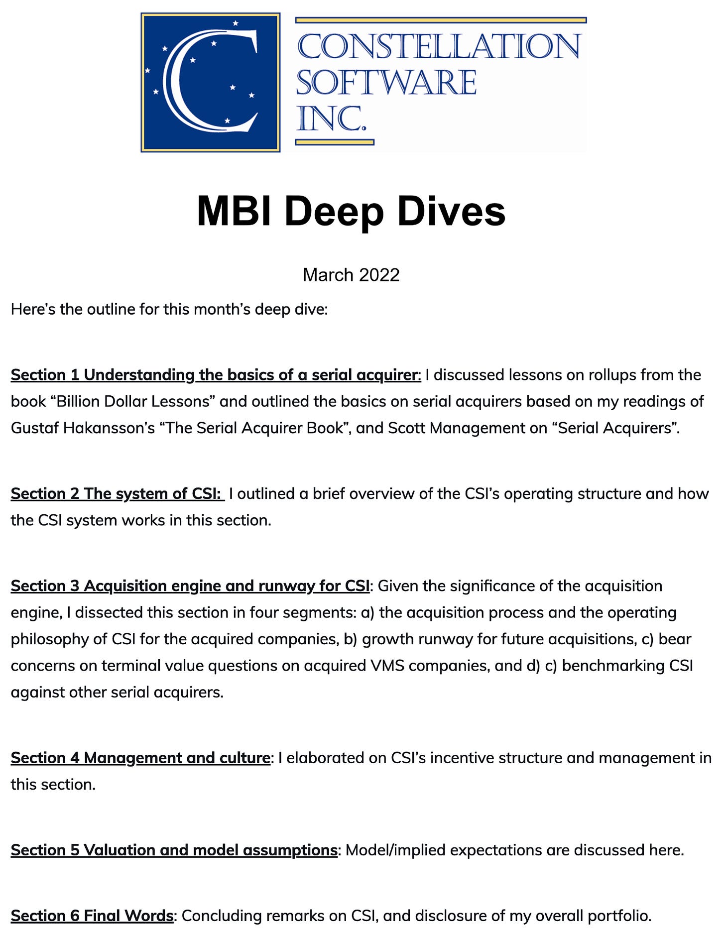 Going deep on Constellation Software with Mostly Borrowed Ideas (MBI)