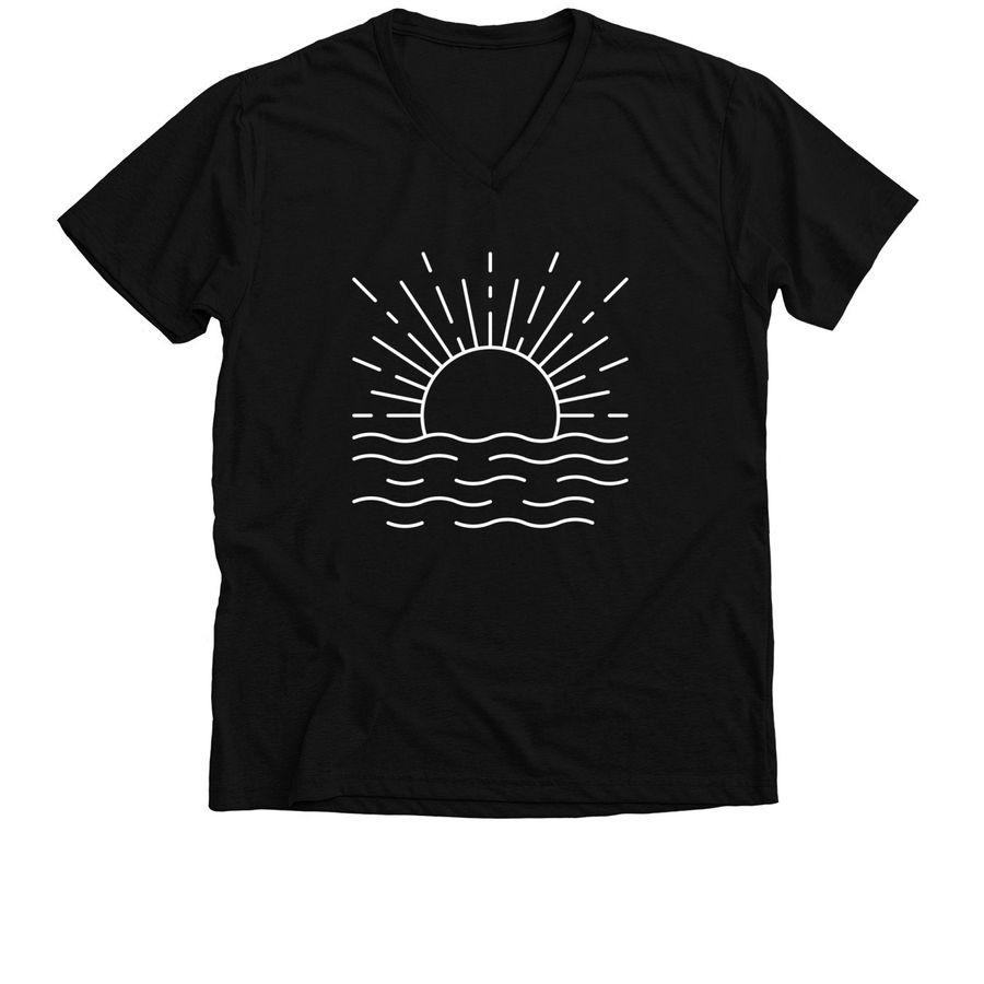 WokeNFree Sun, a Black V-Neck Unisex Tee
