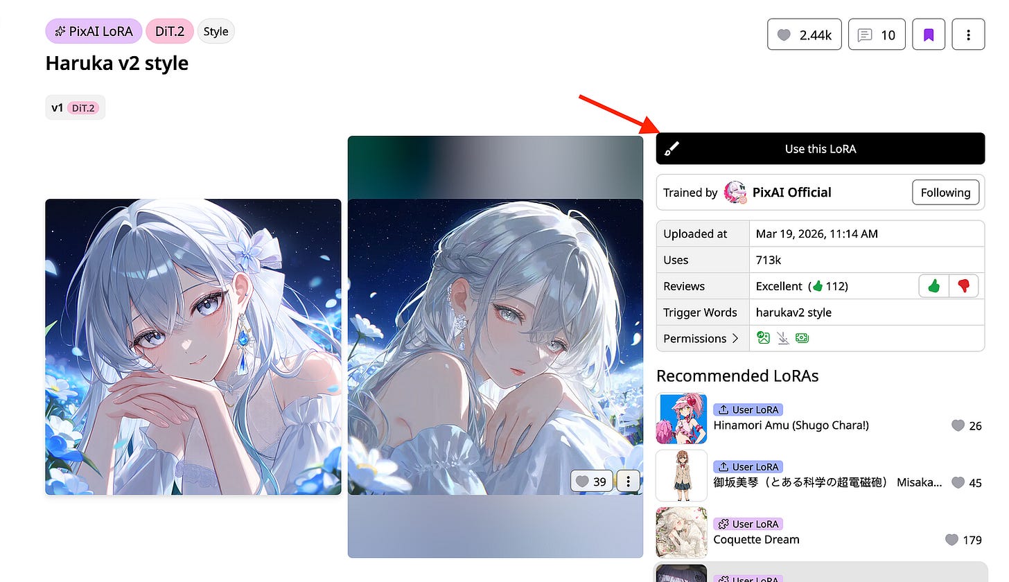 Using a LoRA model in PixAI. Image by Jim Clyde Monge Using a LoRA model in PixAI. Image by Jim Clyde Monge
