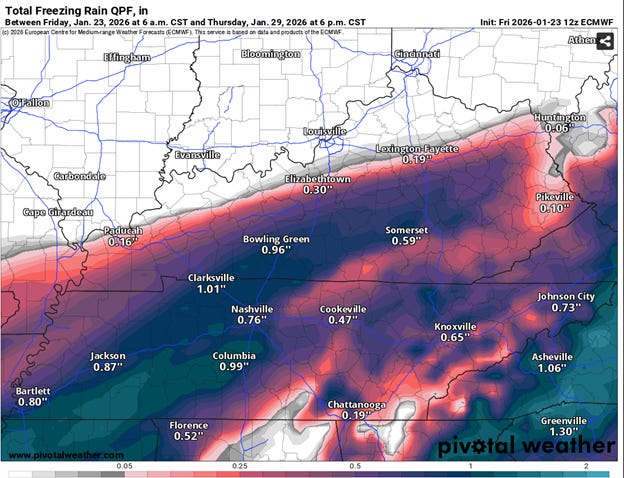 Ice Storms and Ice Storm Warnings: January 23-26 Southern US Weather