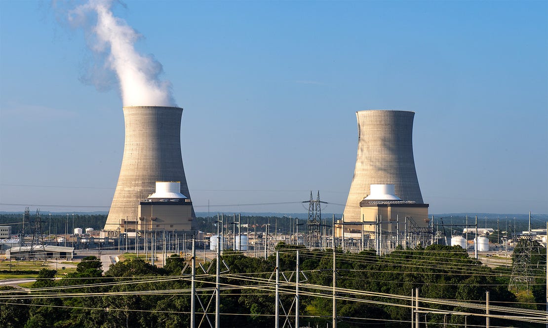 Plant Vogtle's planned nuclear additions — units 3 and 4 — are pictured in July in eastern Georgia.
