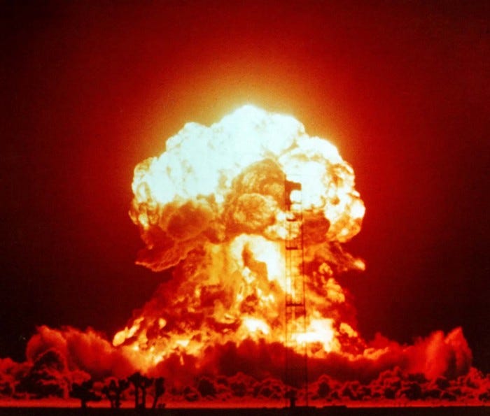 A nuclear explosion A nuclear explosion