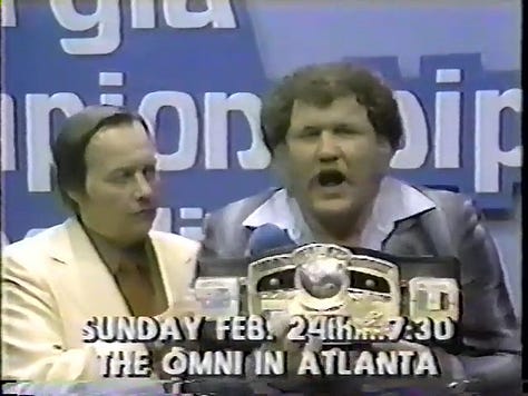Tommy Rich, Tenryu, Mr. Wrestling II, Terry Funk, Dusty Rhodes and Wahoo McDaniel, Harley Race