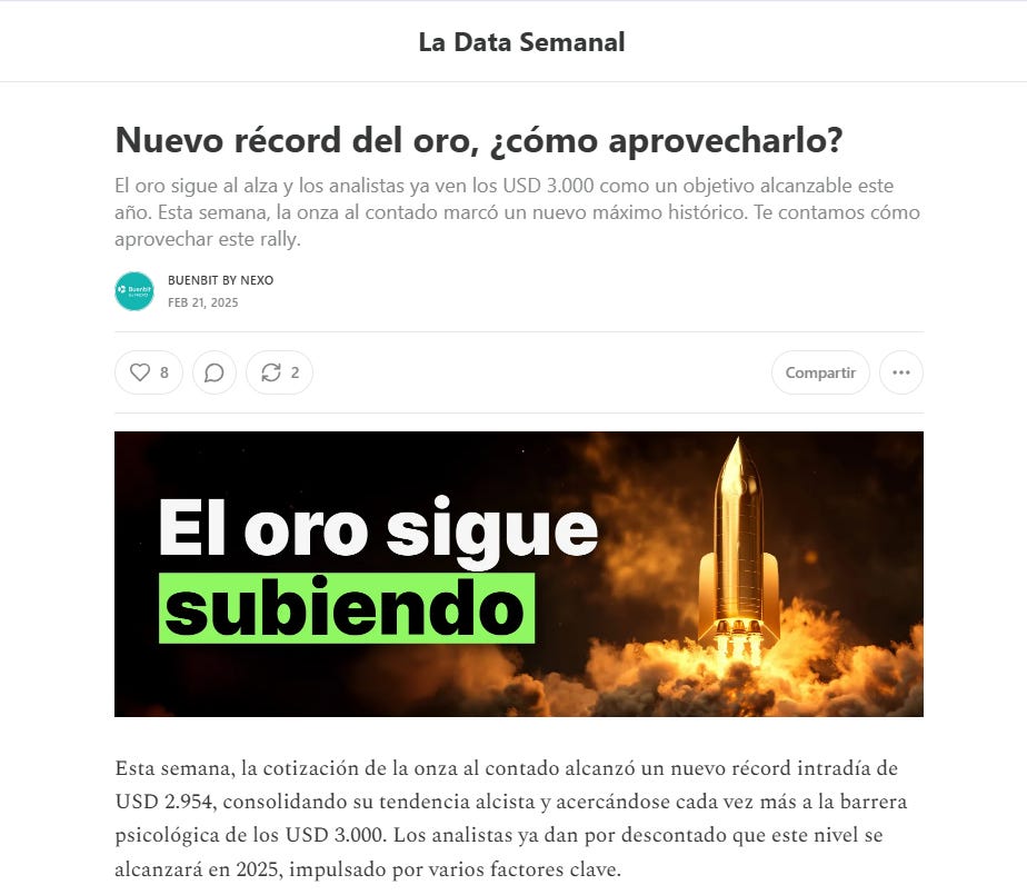 El oro marca un nuevo ATH en medio de la tensión global