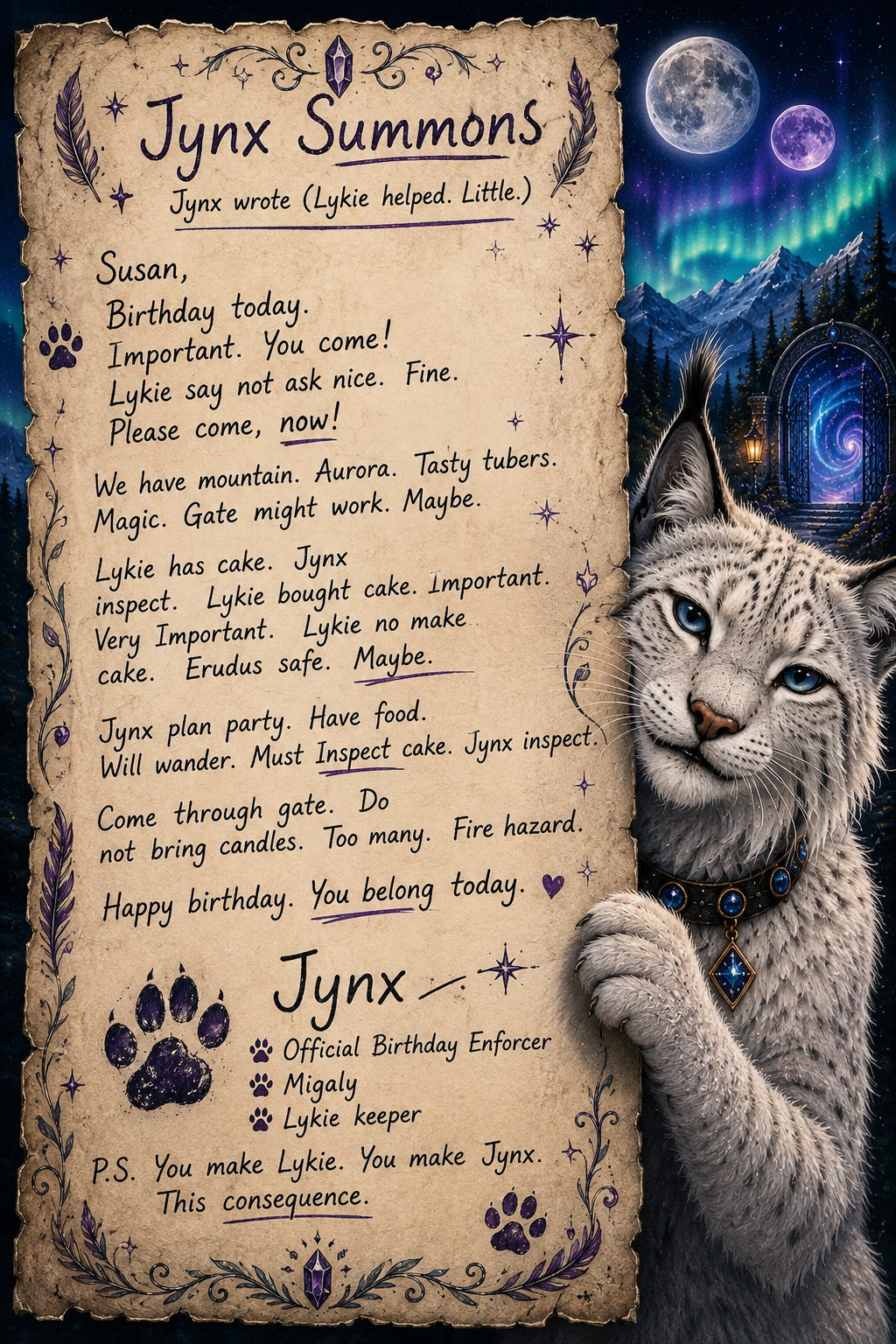 Jynx's summons to come to Erudus Jynx's summons to come to Erudus