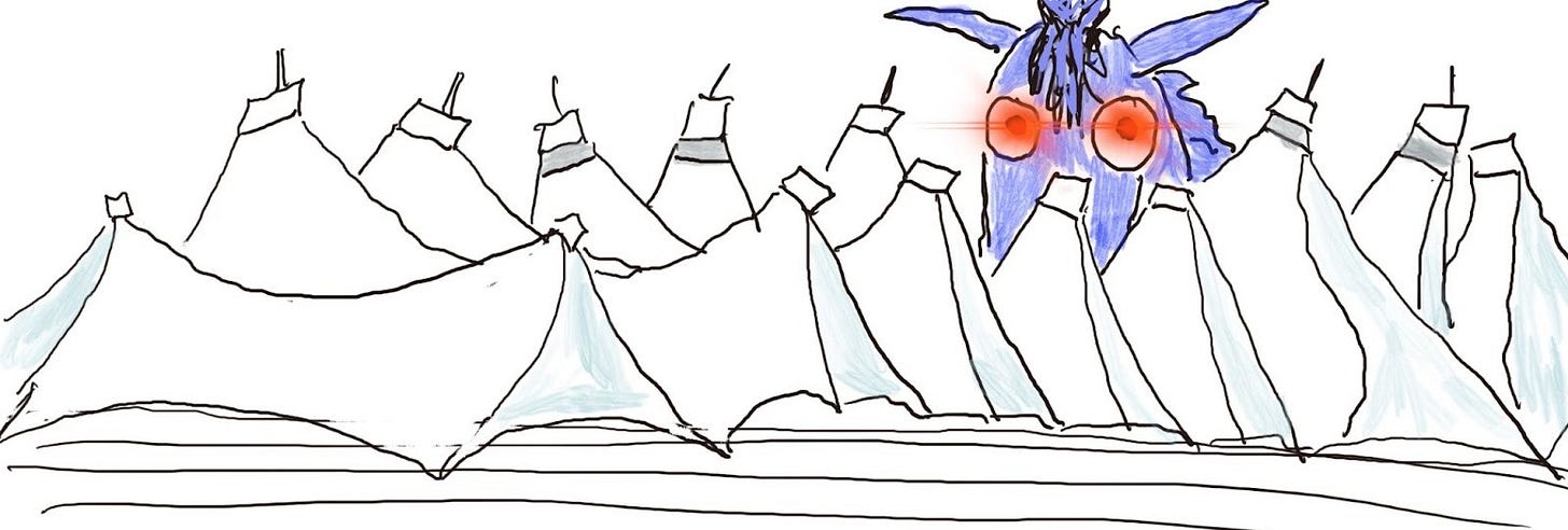 Blucifer looks out over DIA