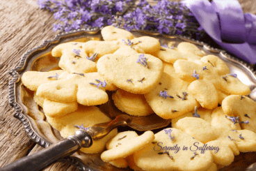 lavender shortbread on a plate lavender shortbread on a plate