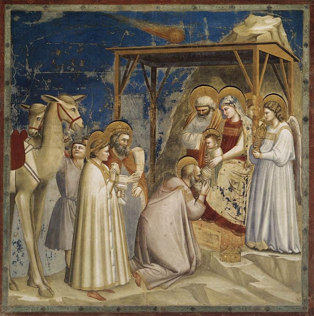 Giotto, Adoration of the Magi, with the comet, Scrovegni Chapel, Padua, around 1305. Giotto, Adoration of the Magi, with the comet, Scrovegni Chapel, Padua, around 1305.