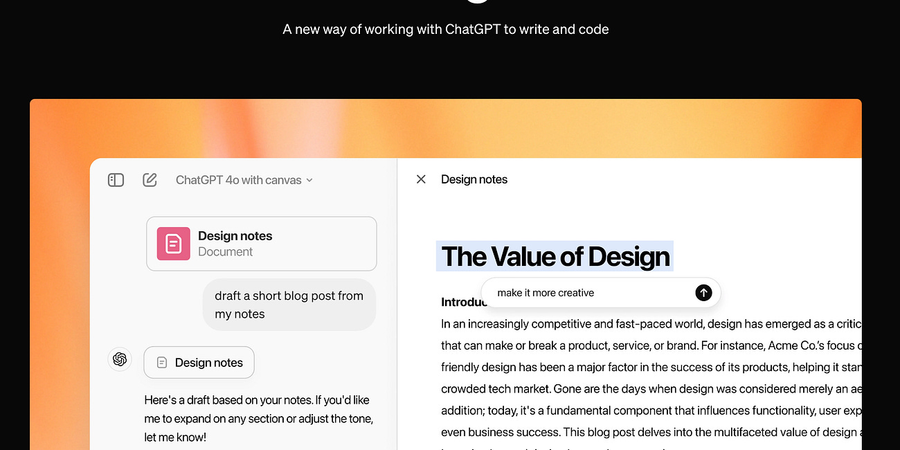 OpenAI Canvas - Novidade!