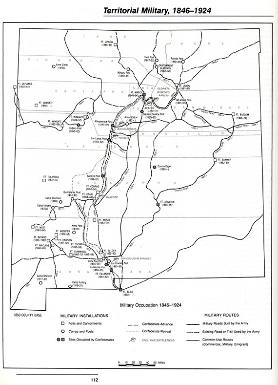 New Mexico Tells New Mexico History | Territorial Military, 1846-1924 - incl. forts (map) New Mexico Tells New Mexico History | Territorial Military, 1846-1924 - incl. forts (map)