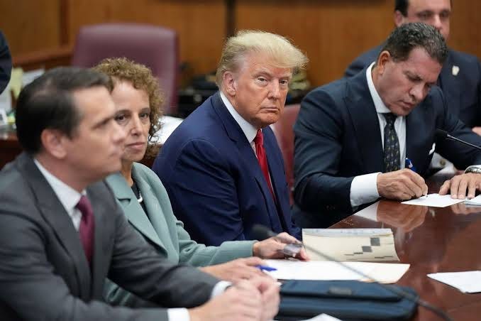 Historic Trump photo released from inside courtroom arraignment hearing - ABC News