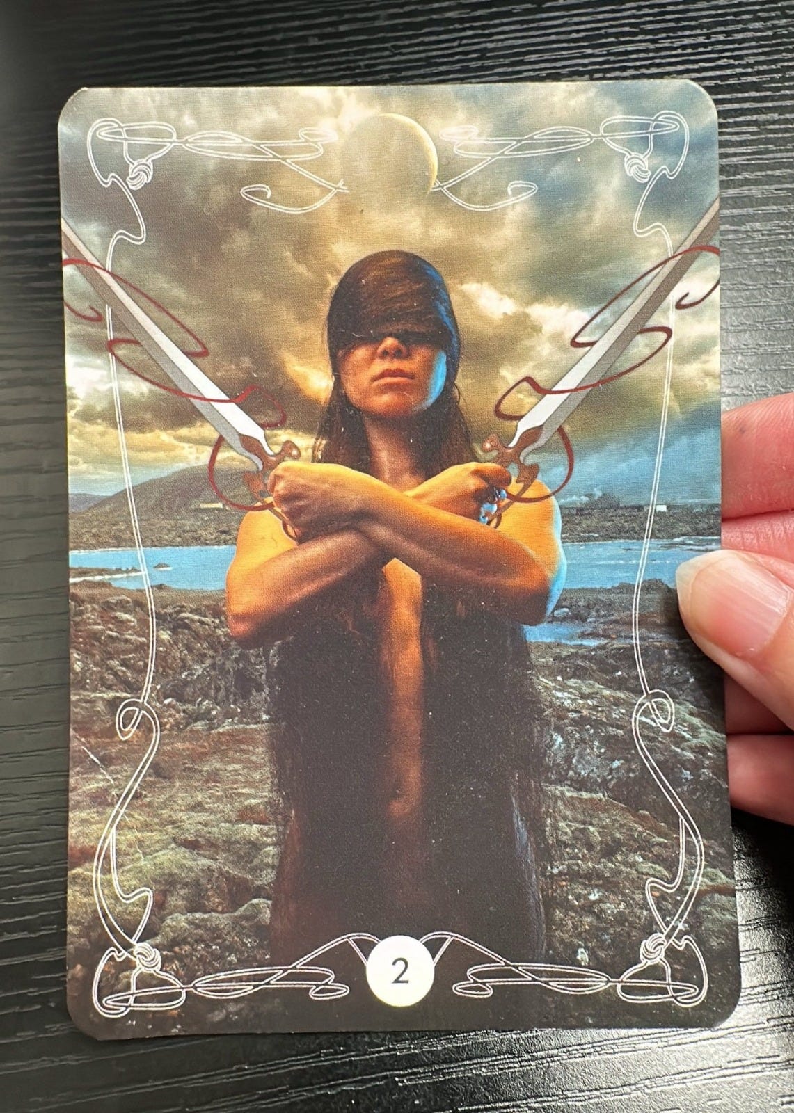 The Two of Swords from the Heretical Fates tarot The Two of Swords from the Heretical Fates tarot