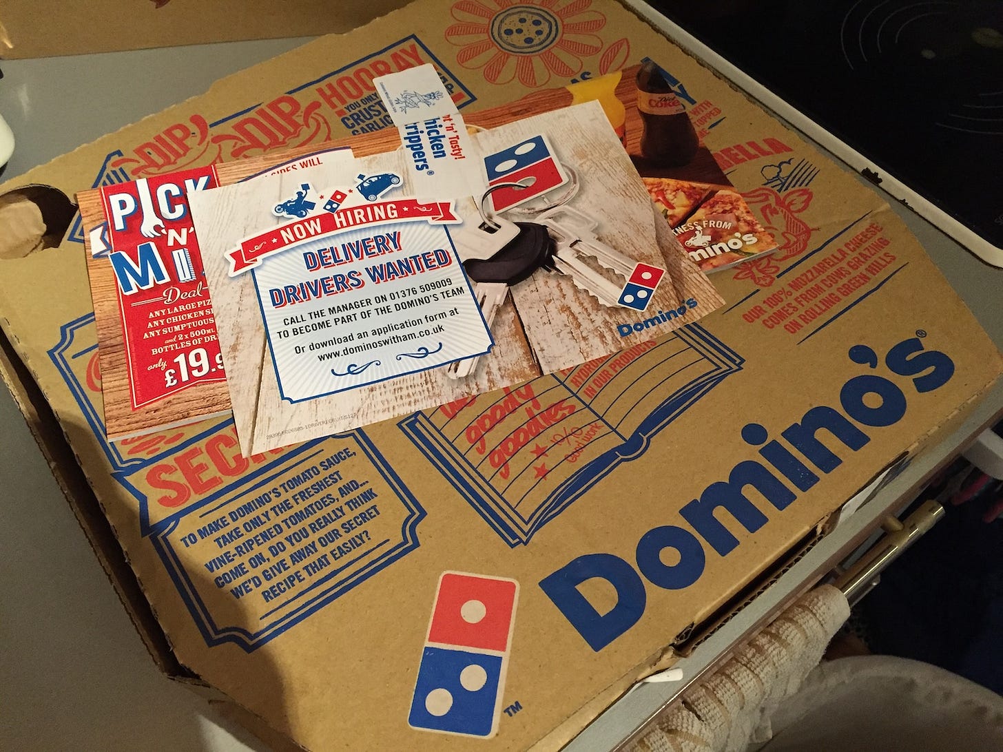 A Domino's Pizza box