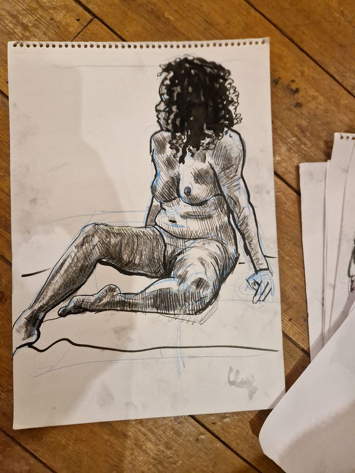 life model sketches of female nude