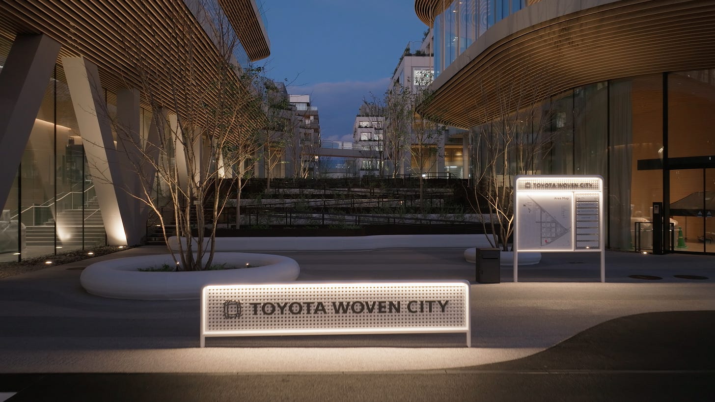 The signages and slope of Woven City
