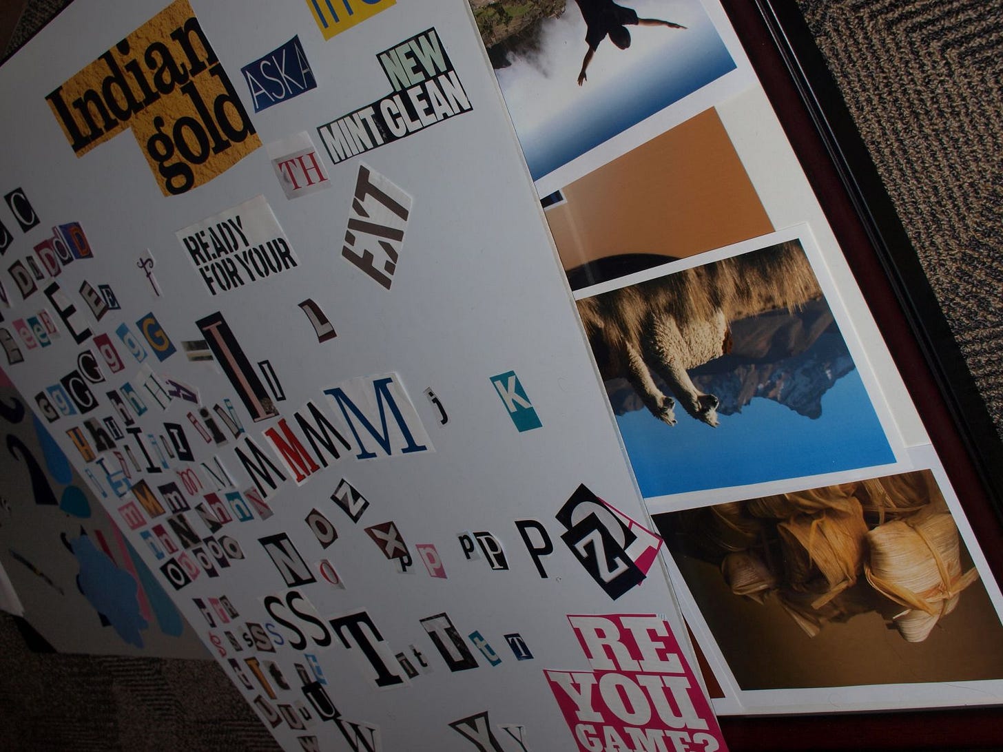 Board with letters and words for creative work. Board with letters and words for creative work.