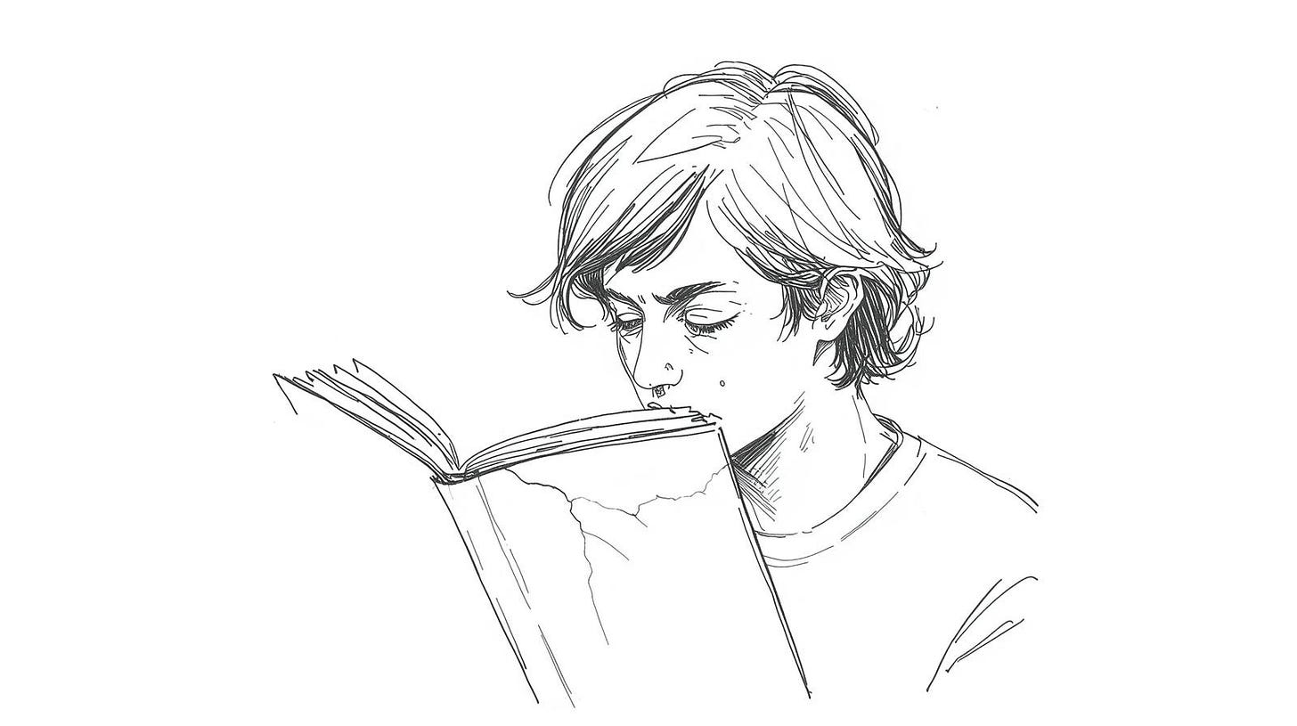 Person nodding at a page that mirrors back a more confident version of them