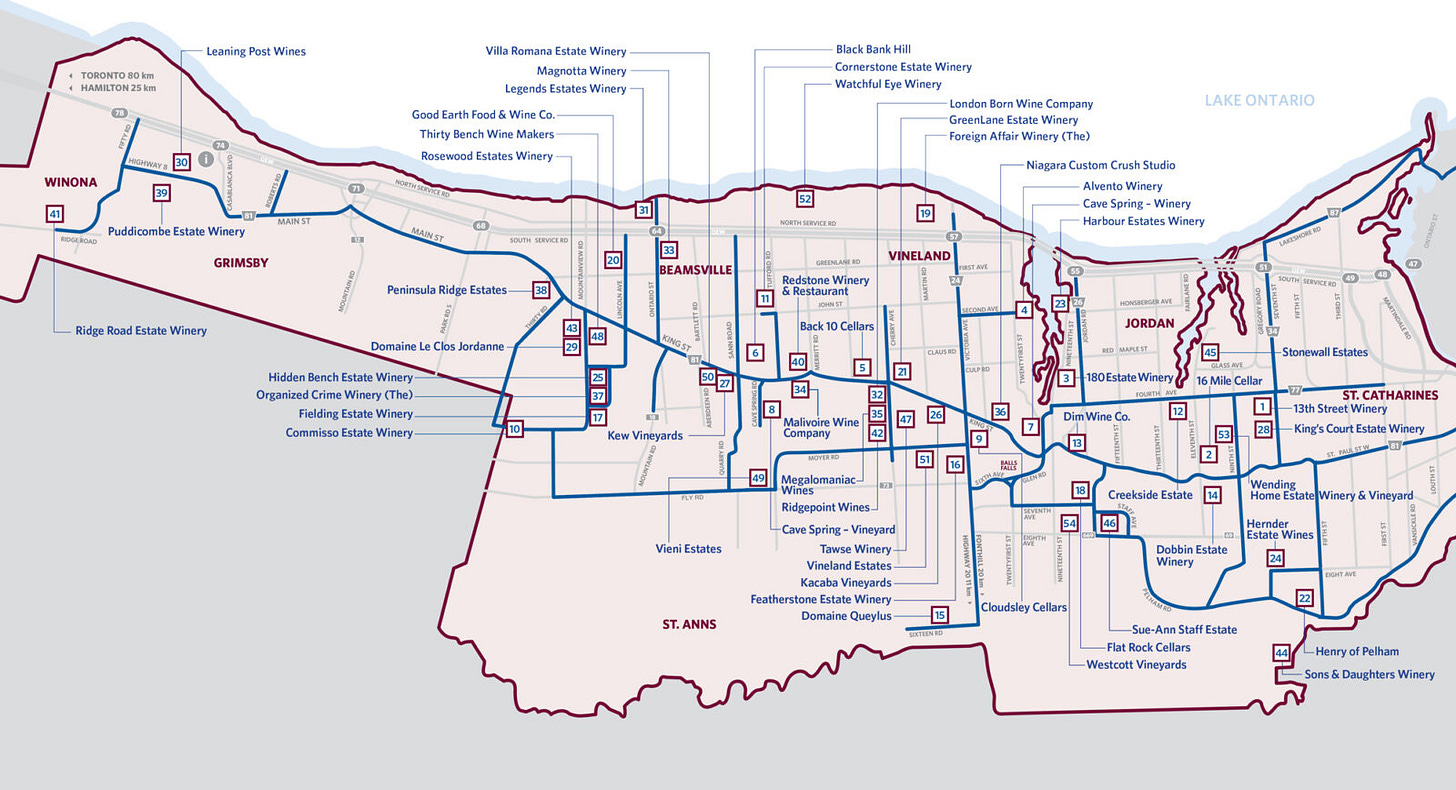 Niagara Benchlands & Area - Wine Country Ontario