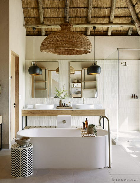 Elsa Young photography — Londolozi Private Granite Suites interior, South Africa. Natural materials and considered space in an identity-led hospitality environment.