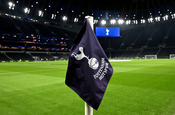 General view of a Tottenham Hotspur corner flag ahead of the Carabao Cup Semi Final First Leg match between Tottenham Hotspur and Liverpool at... General view of a Tottenham Hotspur corner flag ahead of the Carabao Cup Semi Final First Leg match between Tottenham Hotspur and Liverpool at...