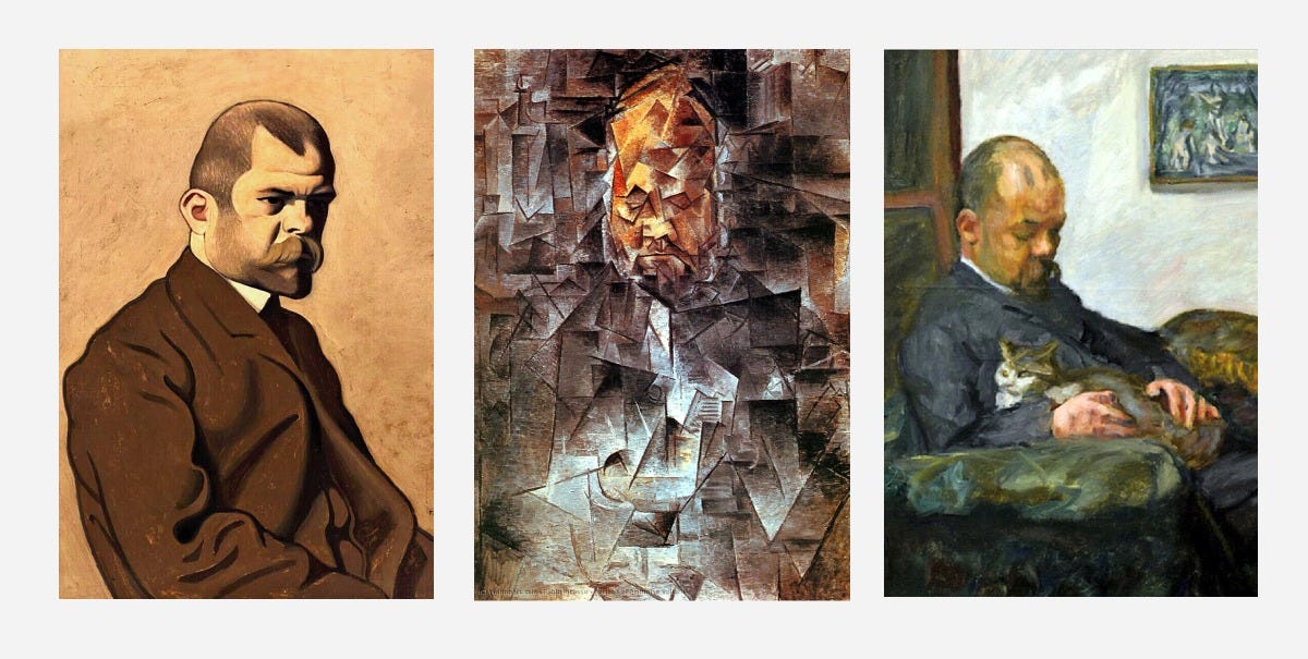 Valloton (1902), Picasso (1910), Bonnard (1905)