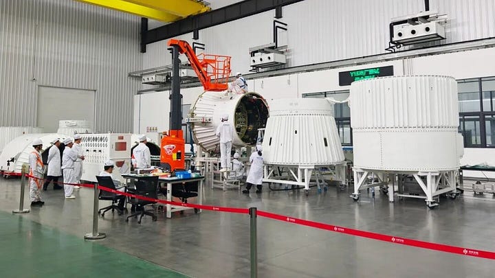 The Kinetica-1 Y15 vehicle during production efforts at CAS Space's Guangzhou factory.