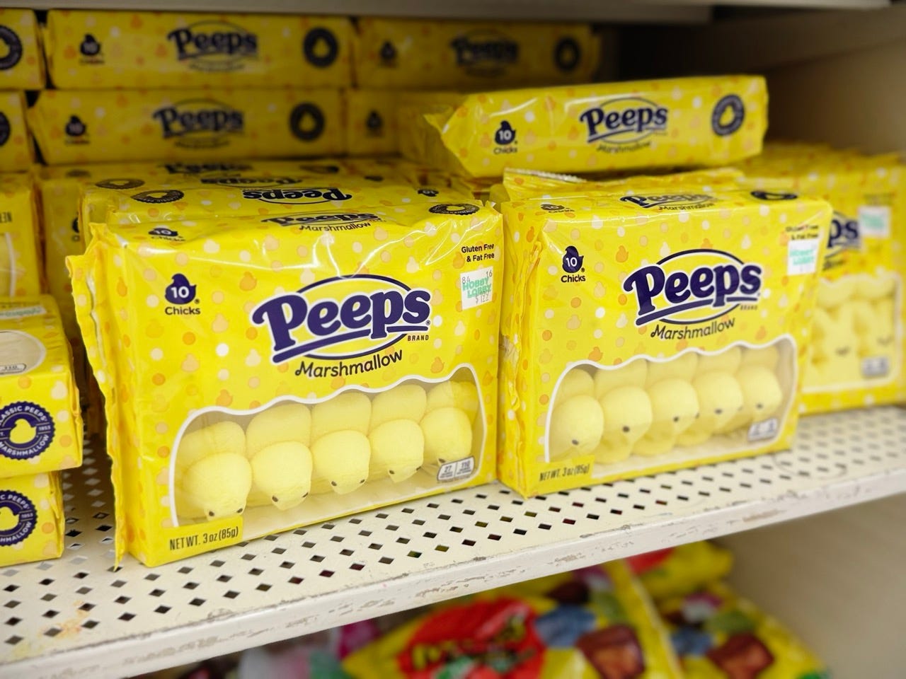 Des guimauves de la marque “Peeps” en rayon d’un magasin américain. Il s’en vend près de deux milliards tous les ans.