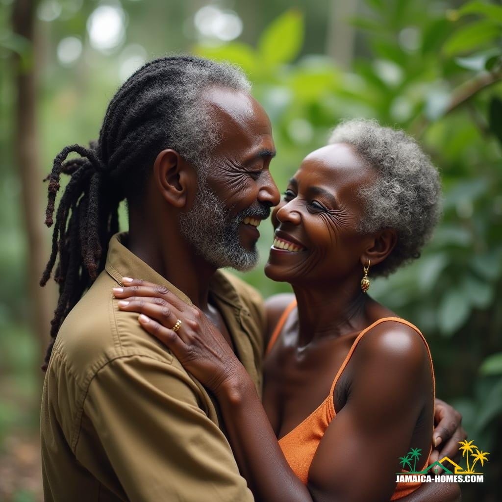 Couple arriving in Jamaica, capturing the joy and emotion of coming home.