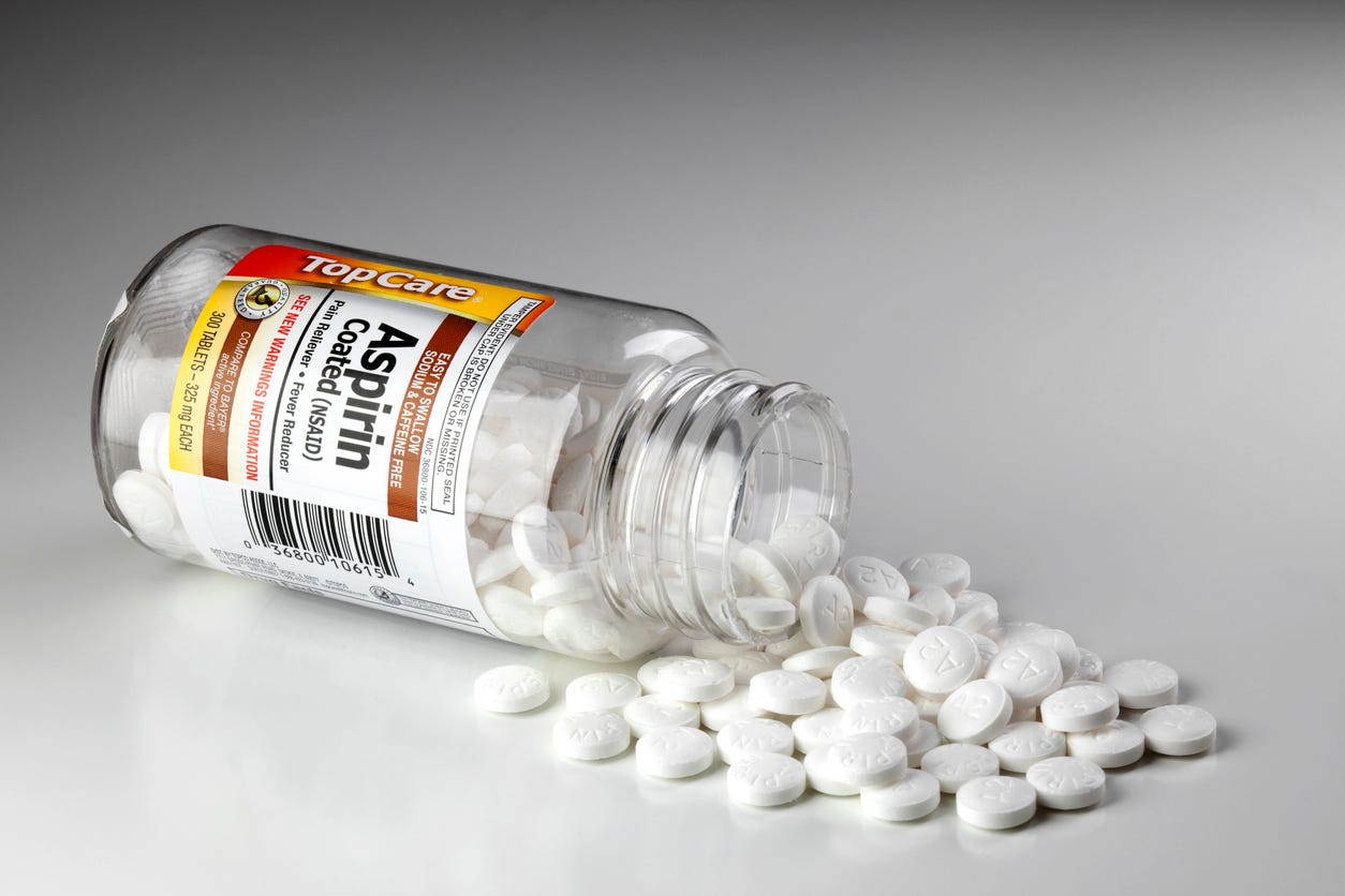Aspirin bottle with tablets spilling out - The Scholarly Kitchen