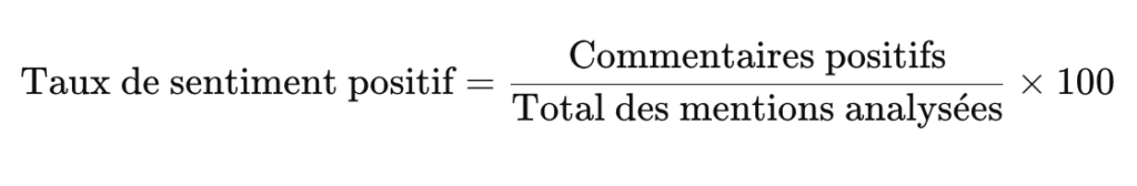 calcul méthode taux de sentiment positif