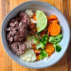 Thai peanut noodle bowl