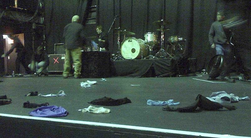 Photo of stage after a Tom Jones concert