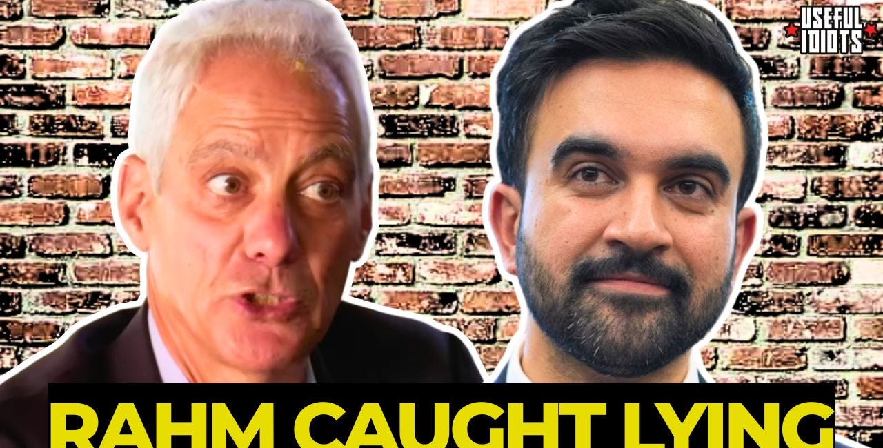 Rahm Emanual Stands Up to Zohran Mamdani in a Fake Story He Made Up About His Own Terrorist Dad