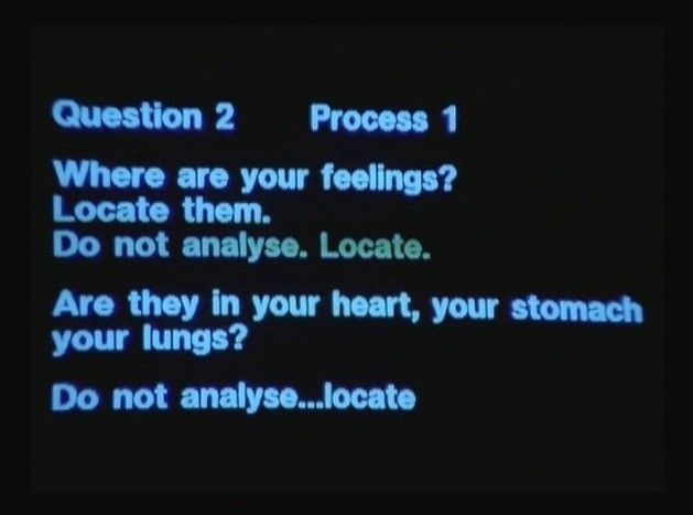 This may contain: a screen with the text question 2 process 1 where are your feelings? locate them