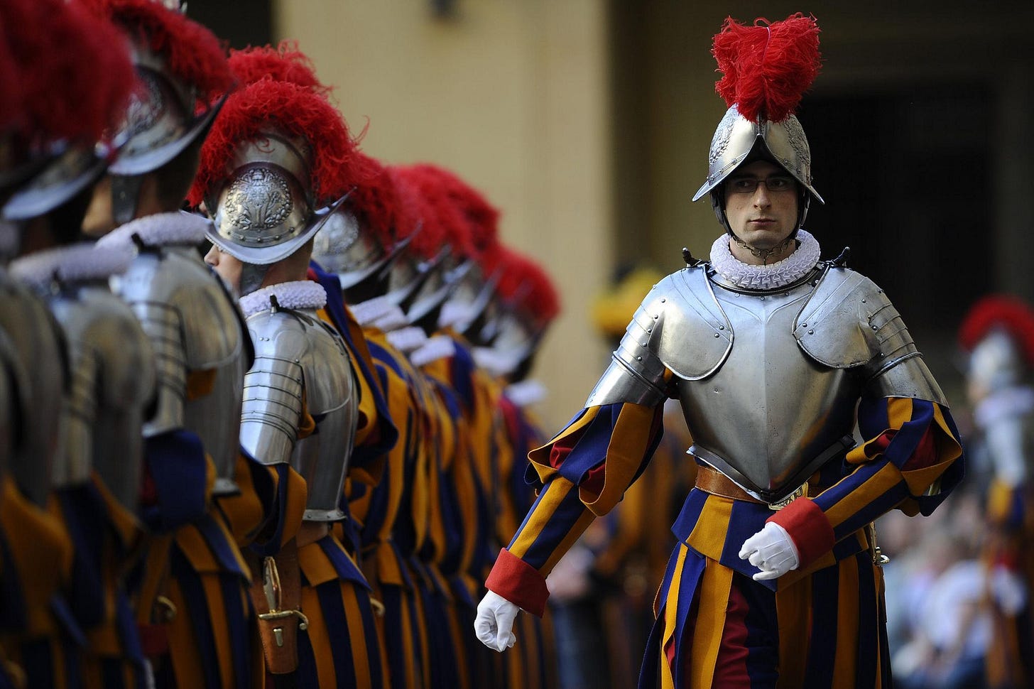 Swiss guards take part in a ceremony on