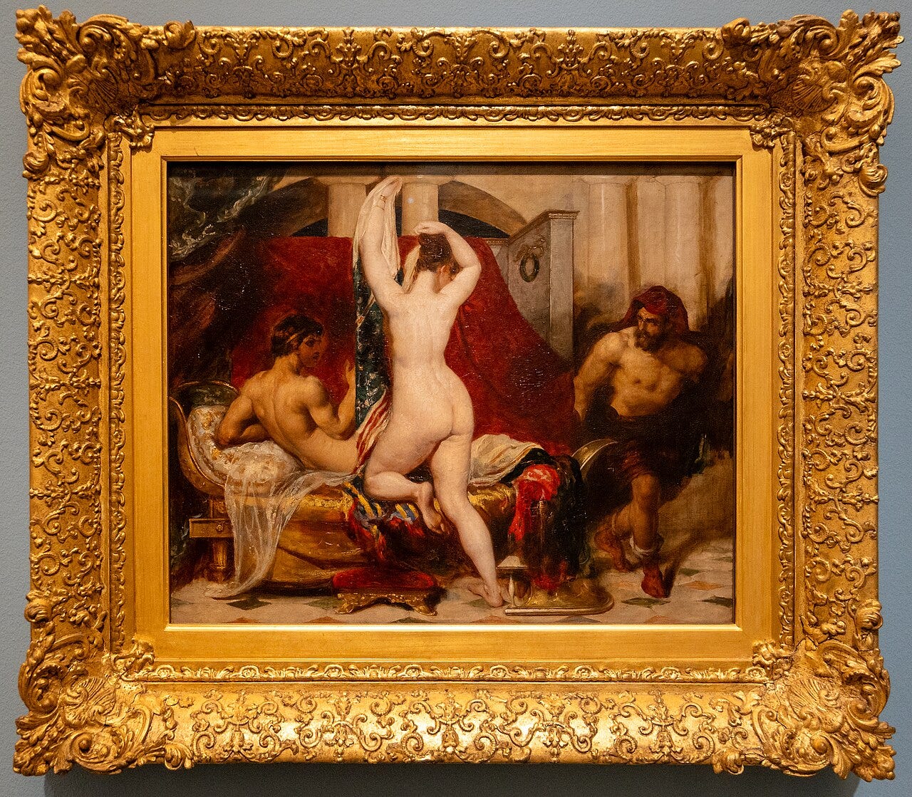 A king showing his wife to a hidden servant A king showing his wife to a hidden servant