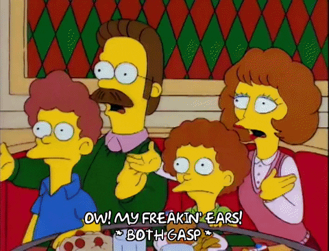 [Gif of Todd Flanders from the Simpsons saying “Ow! My Freakin ears!”]