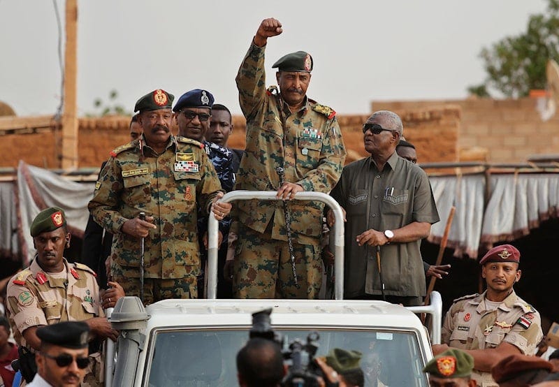 In this June 29, 2019 file photo, Sudanese Gen. Abdel-Fattah Burhan, head of the military council, waves to his supporters upon his arrival to attend a military-backed rally, in Omdurman district, west of Khartoum, Sudan (AP) In this June 29, 2019 file photo, Sudanese Gen. Abdel-Fattah Burhan, head of the military council, waves to his supporters upon his arrival to attend a military-backed rally, in Omdurman district, west of Khartoum, Sudan (AP)