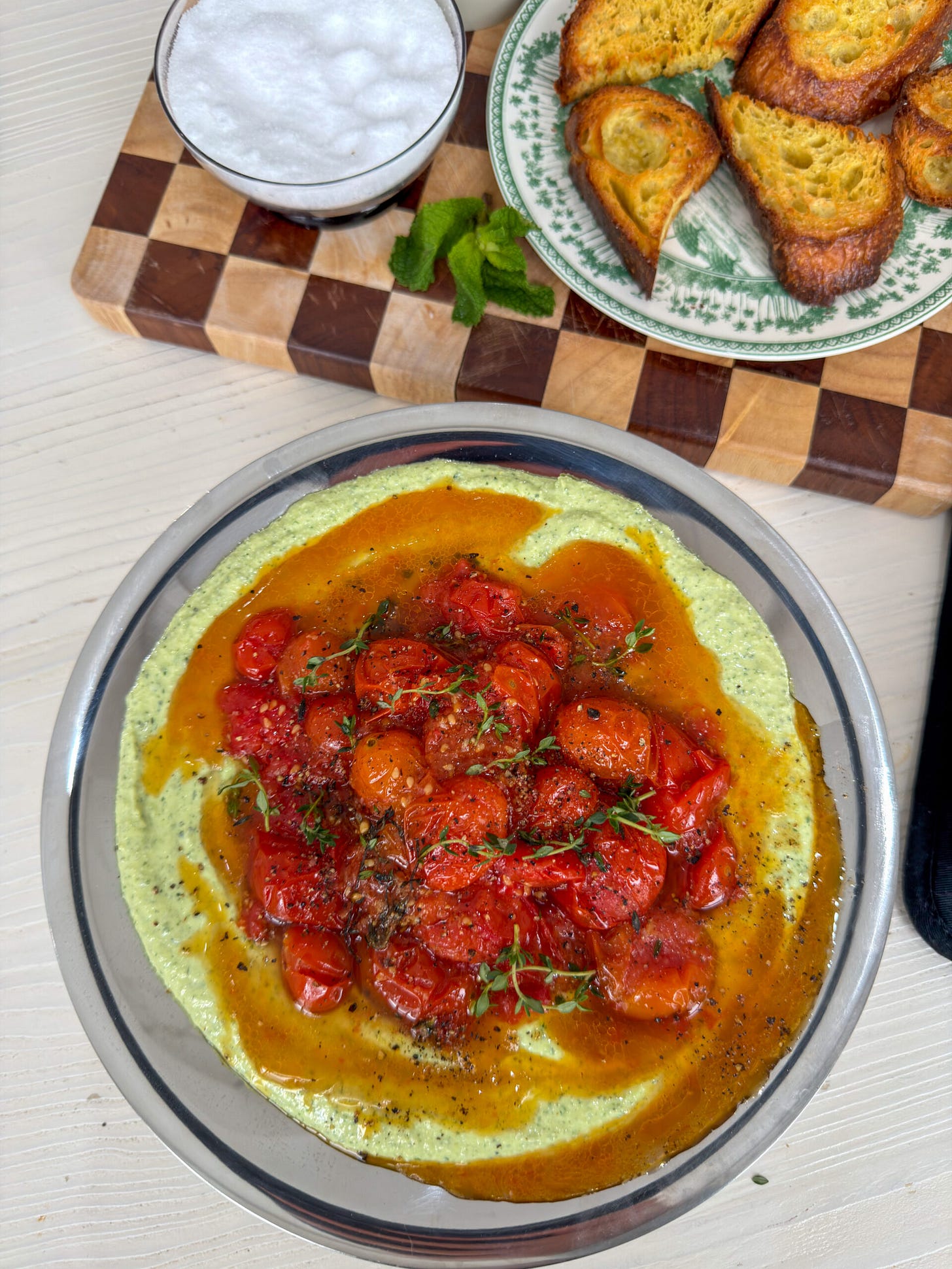Herby Whipped Feta Dip with Roasted Tomatoes Herby Whipped Feta Dip with Roasted Tomatoes