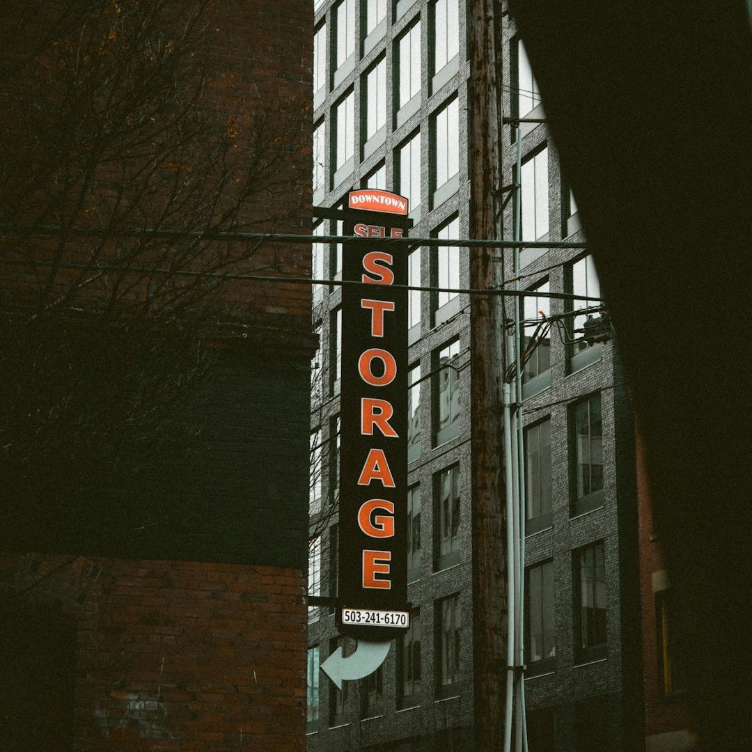 orange and black Storage signage