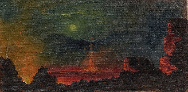 File:'Kilauea Caldera by Night' attributed to Ogura Yonesuke Itoh.JPG