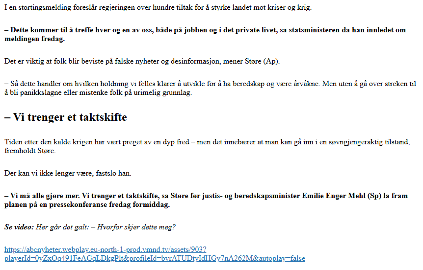 Dette er en marsjordre: Alle kan bidra og styrke samfunnets motstandskraft, var hovedbudskapet fra statsminister Jonas Gahr Støre om Norges totalberedskap.