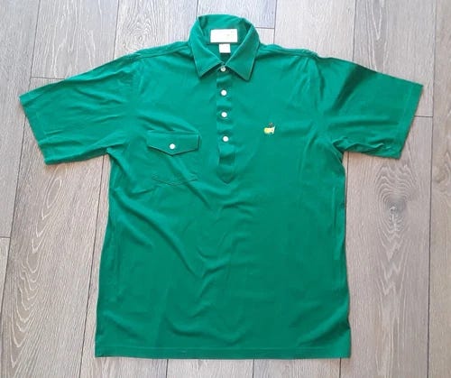 Vintage 80s Masters Augusta National Golf Shop Mens Large Polo Shirt Green - Picture 1 of 8