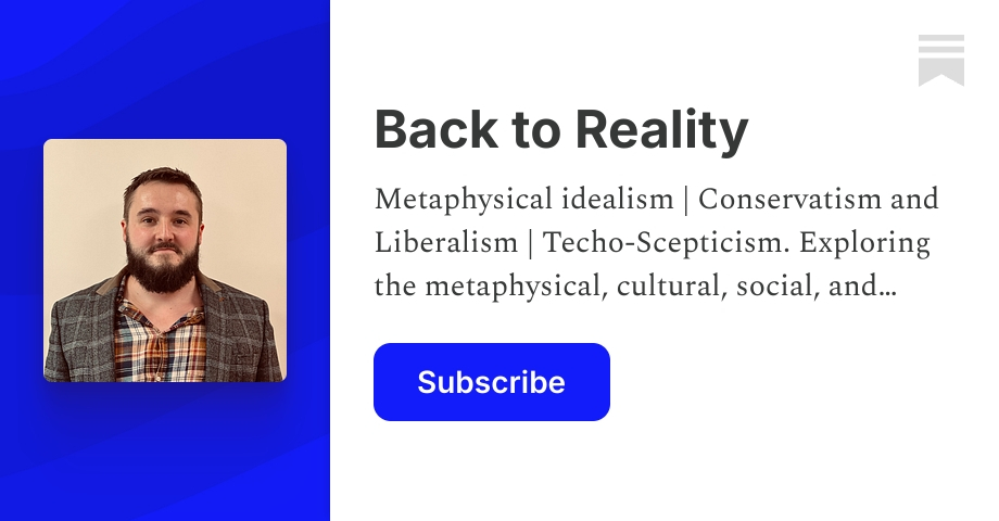Back to Reality | Jacob Fox | Substack
